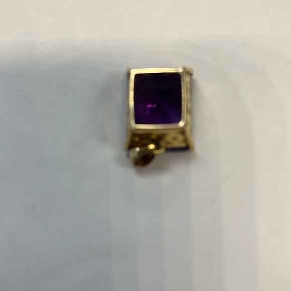 Amethyst 18K Solid Gold Pendant - Picture 5 of 7